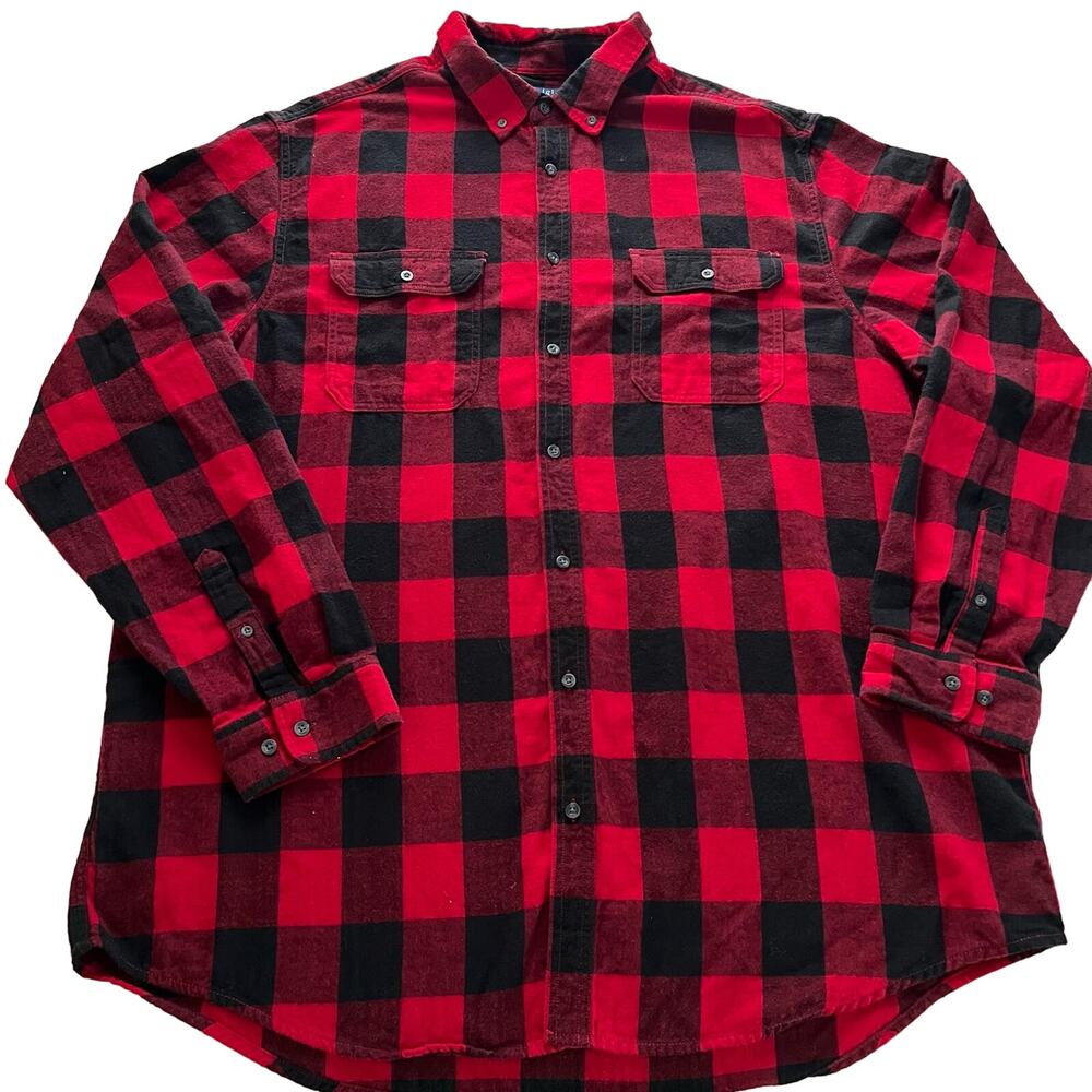 Buffalo Plaid Flannel Shirt size 3XL George Red Black